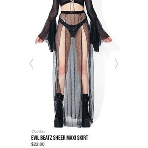 Club Exx Evil Beatz Sheer Maxi Skirt
